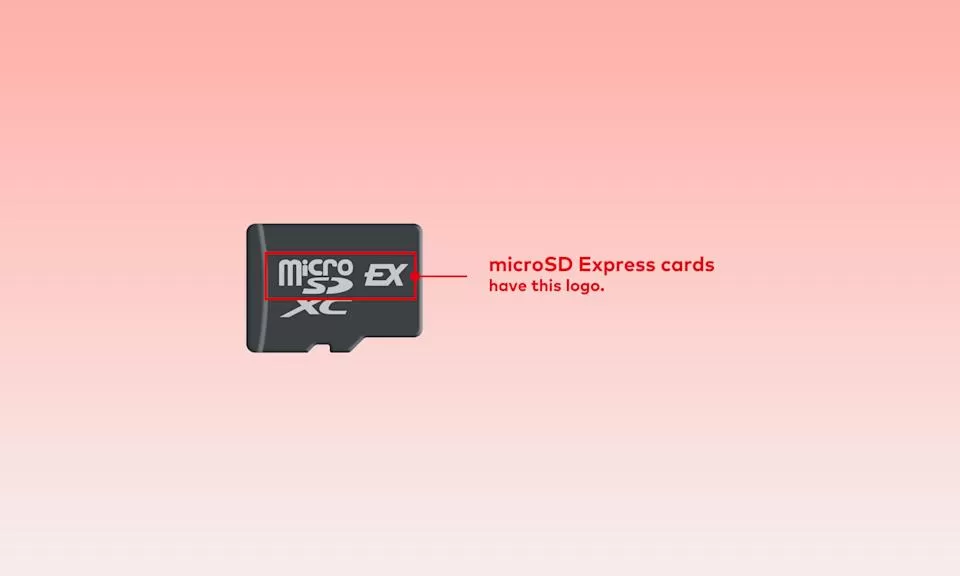 A graphic showing the logos found on the microSD Express cards required by the Nintendo Switch 2 for storage expansion.
