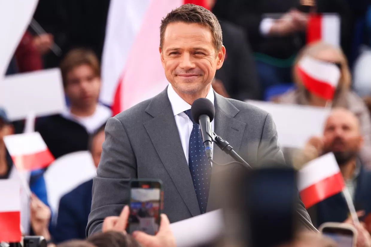 Rafal Trzaskowski campaigns in Krakow, Poland, on May 13, 2025.