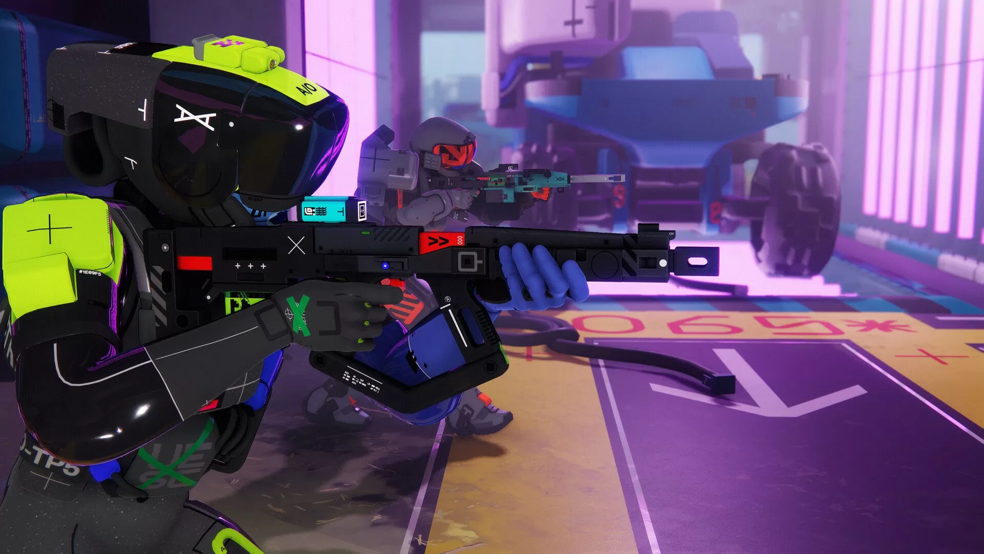 Gameplay screenshot from Bungie's upcoming sci-fi extraction shooter, Marathon, showing futuristic character and environment.