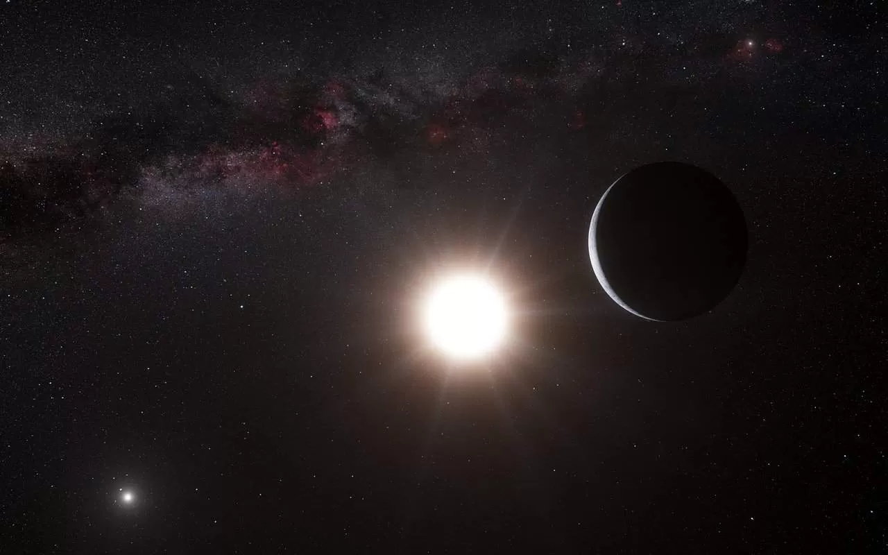 Artist's illustration depicts potential planets orbiting Alpha Centauri A, as astronomers search for worlds in the nearby star system.