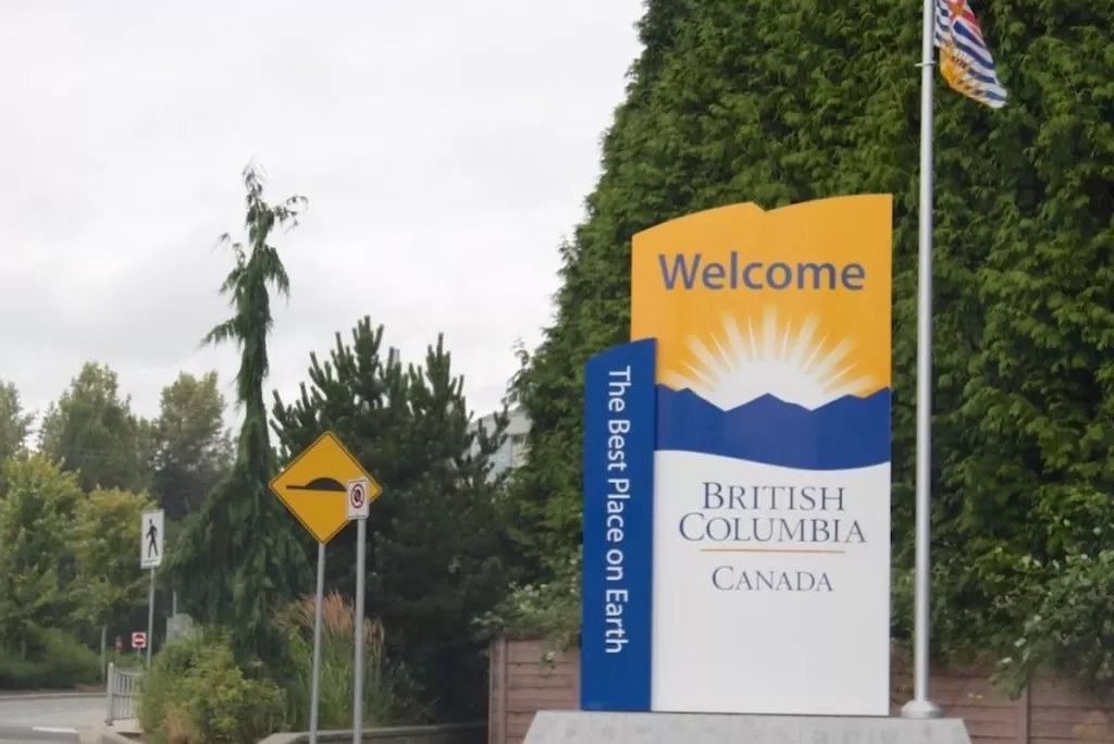 Image of a map of British Columbia