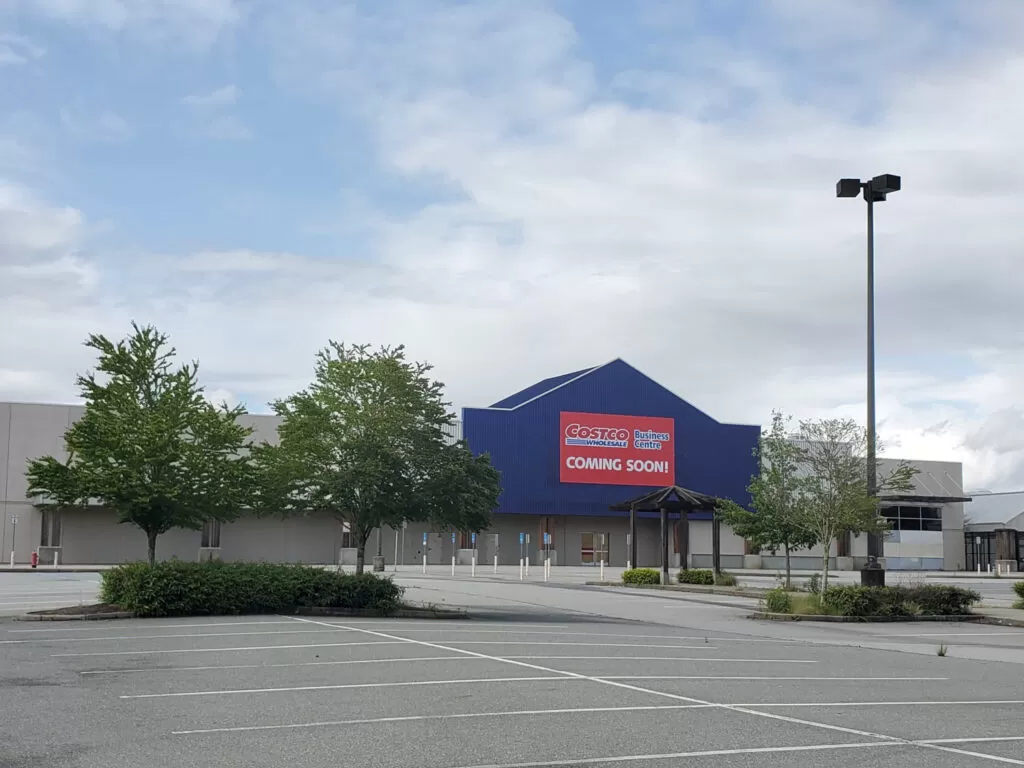 Costco Business Centre New Westminster Coming Soon Sign at Queensborough