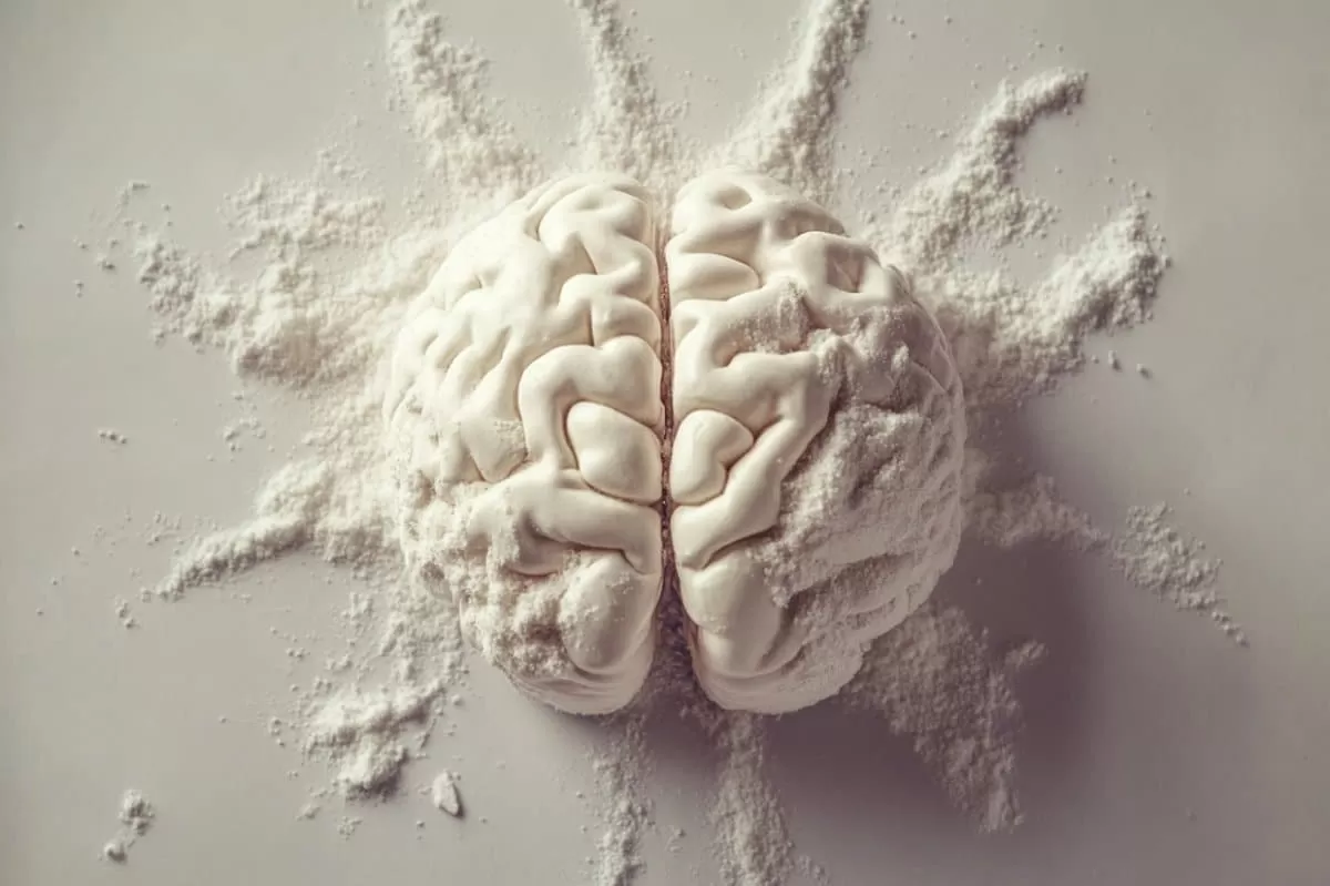 Illustration showing a brain, representing the neural and genetic basis of cocaine addiction research