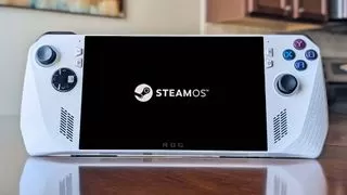 SteamOS logo displayed on an ROG Ally screen.