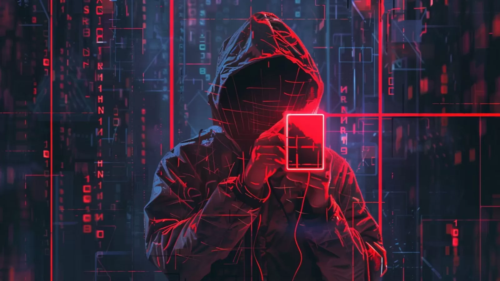 Abstract image representing a digital breach or hacker access to a system like Sitecore.