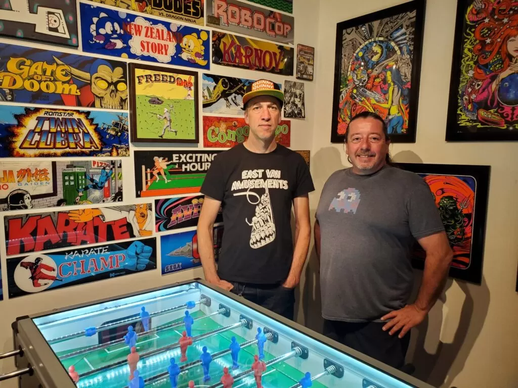 Classic pinball machines inside Secret Arcade Vancouver